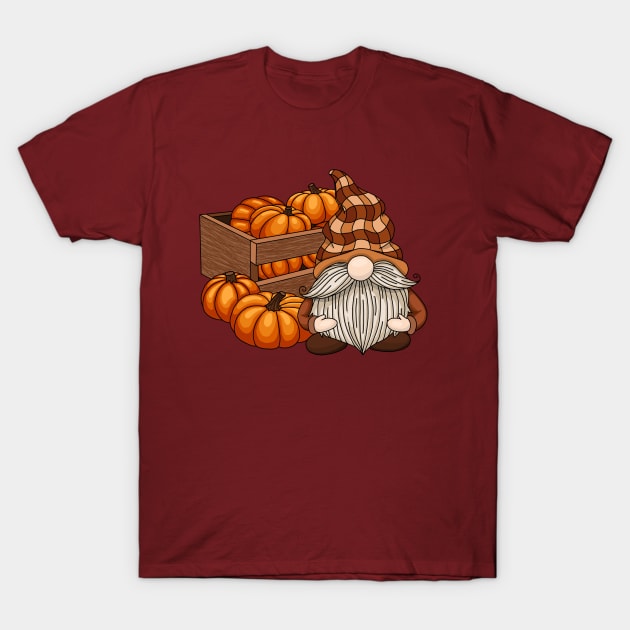 Fall Pumpkin Gnome T-Shirt by The Periodic Table Dancer 